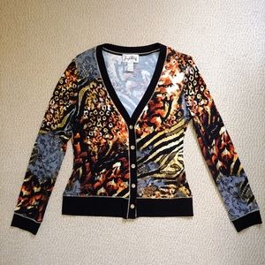 Joseph Ribkoff Animal Print Button Cardigan, Sz 10